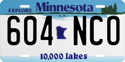 MN license plate 604NCO