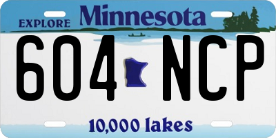 MN license plate 604NCP