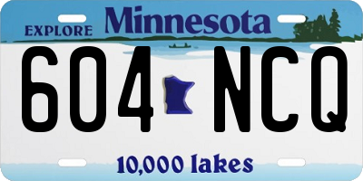 MN license plate 604NCQ