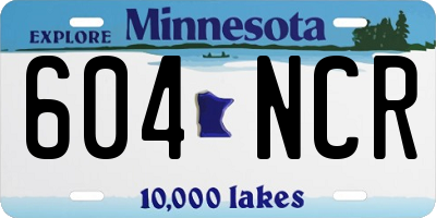 MN license plate 604NCR