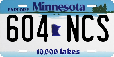 MN license plate 604NCS