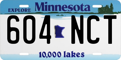 MN license plate 604NCT