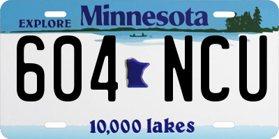 MN license plate 604NCU
