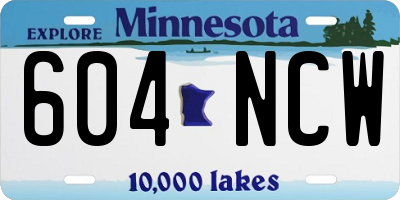 MN license plate 604NCW