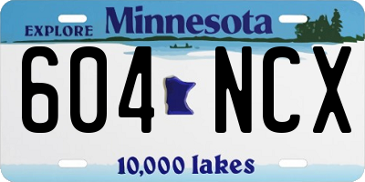 MN license plate 604NCX