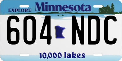 MN license plate 604NDC