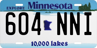 MN license plate 604NNI