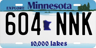 MN license plate 604NNK