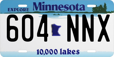 MN license plate 604NNX