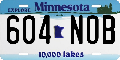 MN license plate 604NOB