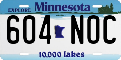 MN license plate 604NOC