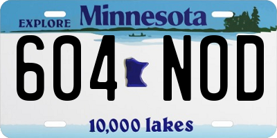MN license plate 604NOD