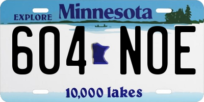 MN license plate 604NOE