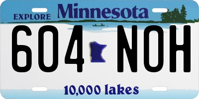 MN license plate 604NOH