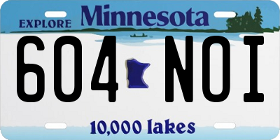 MN license plate 604NOI