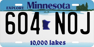 MN license plate 604NOJ