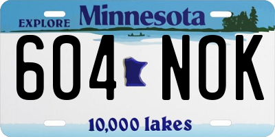 MN license plate 604NOK