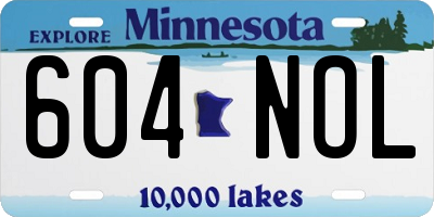 MN license plate 604NOL