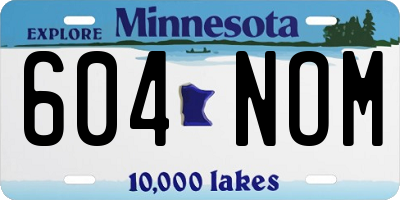 MN license plate 604NOM