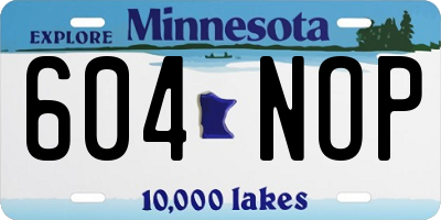 MN license plate 604NOP