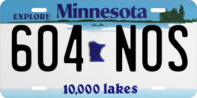 MN license plate 604NOS