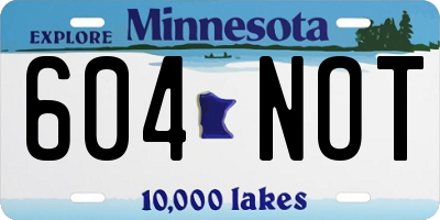 MN license plate 604NOT