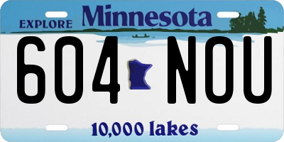 MN license plate 604NOU