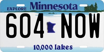 MN license plate 604NOW