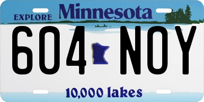MN license plate 604NOY