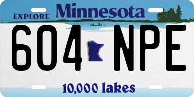 MN license plate 604NPE
