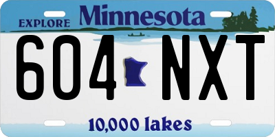 MN license plate 604NXT