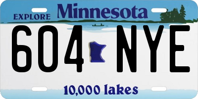MN license plate 604NYE