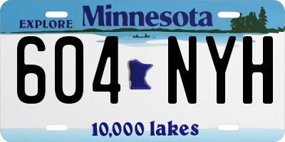 MN license plate 604NYH
