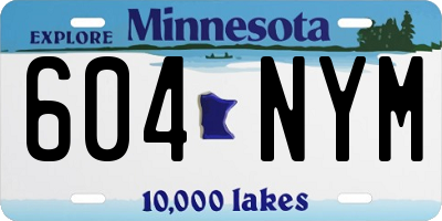 MN license plate 604NYM