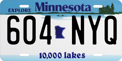 MN license plate 604NYQ
