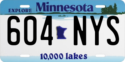 MN license plate 604NYS