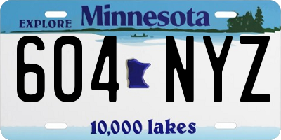 MN license plate 604NYZ