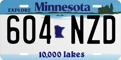 MN license plate 604NZD