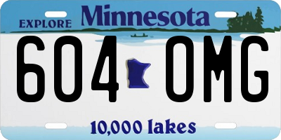 MN license plate 604OMG