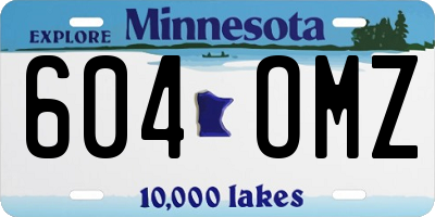 MN license plate 604OMZ