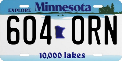 MN license plate 604ORN