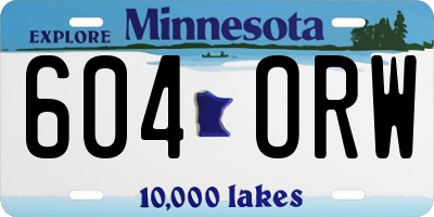MN license plate 604ORW