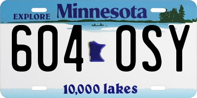 MN license plate 604OSY