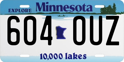 MN license plate 604OUZ