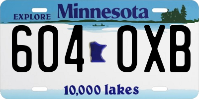 MN license plate 604OXB