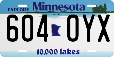 MN license plate 604OYX
