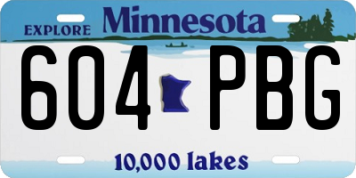 MN license plate 604PBG