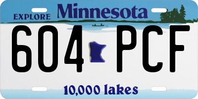 MN license plate 604PCF