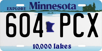 MN license plate 604PCX