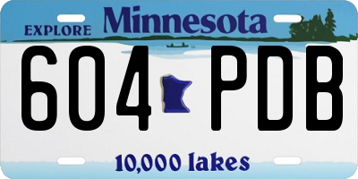 MN license plate 604PDB